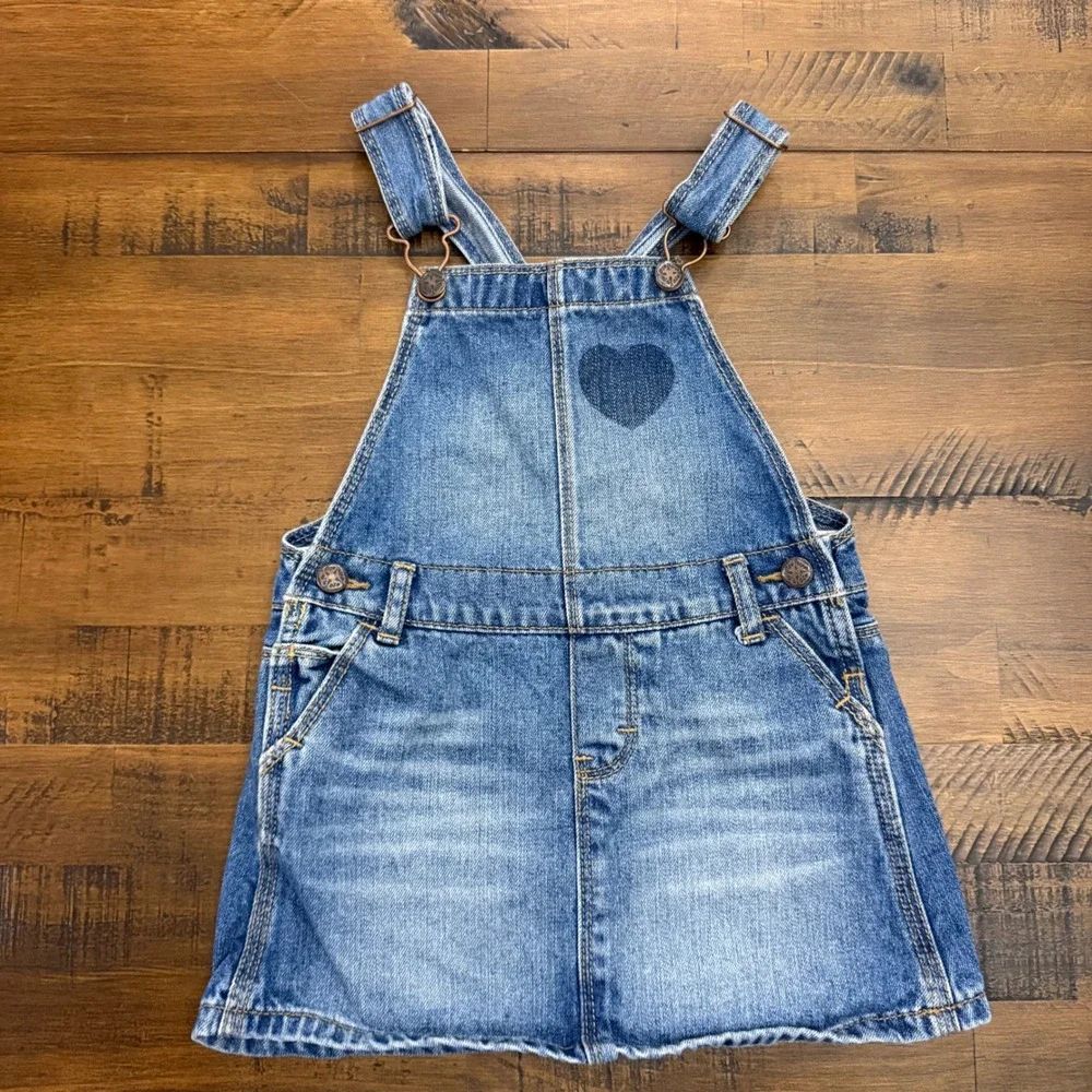 OshKosh Girls Denim‎ Jumper with Heart Vestback size 3T